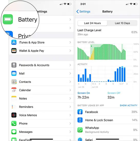 افزایش شارژدهی باتری آیفون در iOS 13